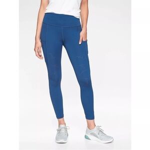 Athleta Atlantis Blue All In Reaction‎ Tights 27” Inseam Size S Super Soft